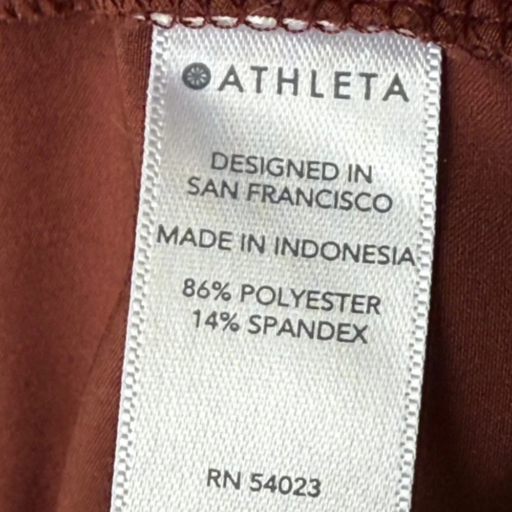 Athleta Skyline ll Paper Bag Waist Pants Cognac Brown Size 6 - Picture 16 of 16